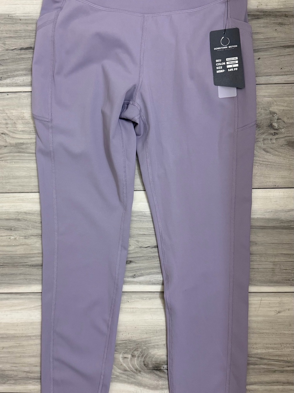 Women's Lavender High-Rise Leggings with Side Pockets